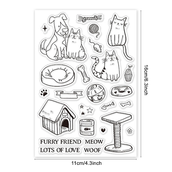 

PandaHall PVC Plastic Stamps, for DIY Scrapbooking, Photo Album Decorative, Cards Making, Stamp Sheets, Dog Pattern, 16x11x0.3cm Plastic Dog