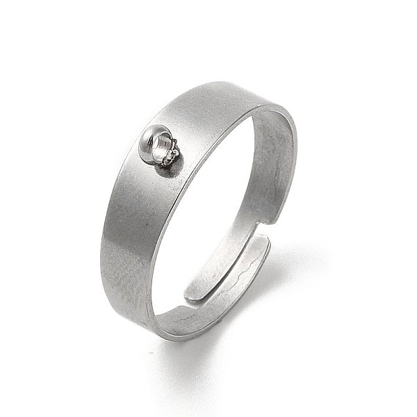 

PandaHall 304 Stainless Steel Open Cuff Rings Findings, Loop Ring Base, Stainless Steel Color, Hole: 2mm, US Size 7 1/4(17.5mm) 304...