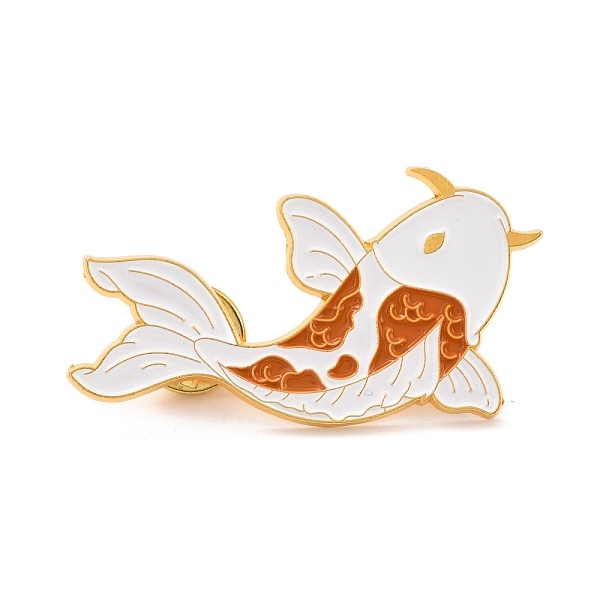 

PandaHall Cyprinoid Enamel Pin, Exquisite Animal Alloy Enamel Brooch for Backpack Clothes, Golden, White, 27x49x10mm, pin: 1mm Alloy+Enamel...