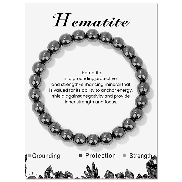 Natural Hematite Beaded Stretch Bracelets