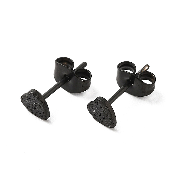 

PandaHall 304 Stainless Steel Haart Stud Earrings for Women, Electrophoresis Black, 5x5mm, Pin: 0.8mm 304 Stainless Steel Heart