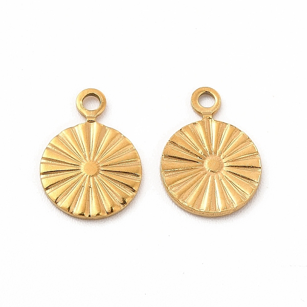 

PandaHall 304 Stainless Steel Charms, Flat Round, Real 18K Gold Plated, 11x8x1mm, Hole: 1.2mm 304 Stainless Steel Flat Round