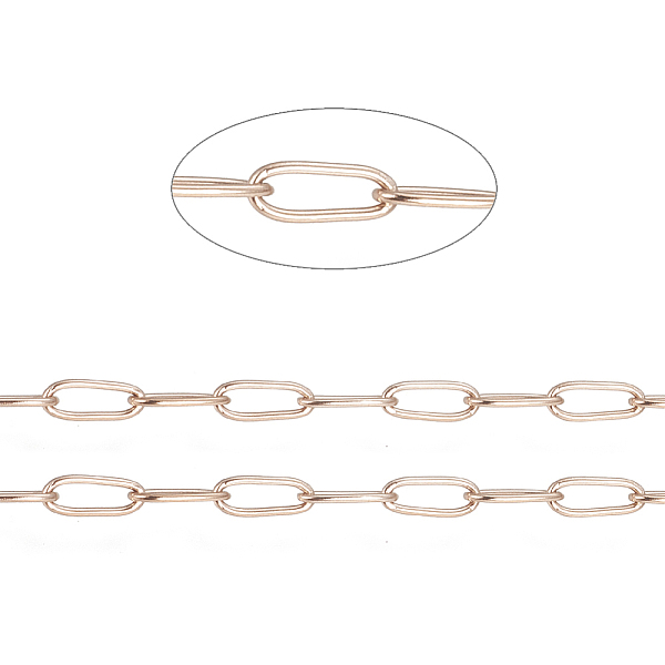 

PandaHall Ion Plating(IP) 304 Stainless Steel Paperclip Chains, Soldered, with Spool, Rose Gold, 5.5x2.2x0.5mm, 20m/roll. 304 Stainless...
