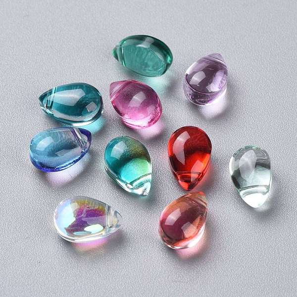 

PandaHall Transparent Glass Beads, Top Drilled Beads, Teardrop, Mixed Color, 9x6x5mm, Hole: 1mm Glass Teardrop Multicolor