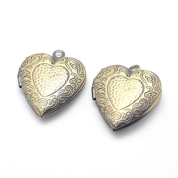 

PandaHall Brass Locket Pendants, Photo Frame Charms for Necklaces, Cadmium Free & Nickel Free & Lead Free, Heart, Brushed Antique Bronze...