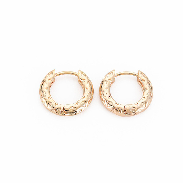 

PandaHall Brass Huggie Hoop Earring, Textured Chunky Hinged Earrings for Women, Nickel Free, Real 18K Gold Plated, 4x18.5mm, Pin: 1mm Brass...