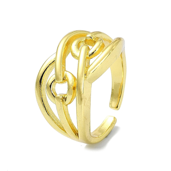 

PandaHall Brass Open Cuff Ring, Hollow Knot, Real 18K Gold Plated, Inner Diameter: 18mm Brass