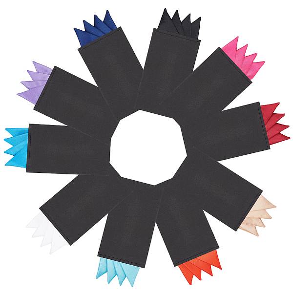 

PandaHall Fingerinspire 10Pcs 10 Colors Polyester Pocket Towel Accessories, with Paper Card, for Men's Formal Suit, Pre-folded Handkerchief..., Multicolor