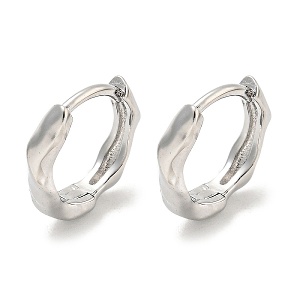 

PandaHall Brass Hoop Earrings, Real Platinum Plated, 12x3mm Brass Others