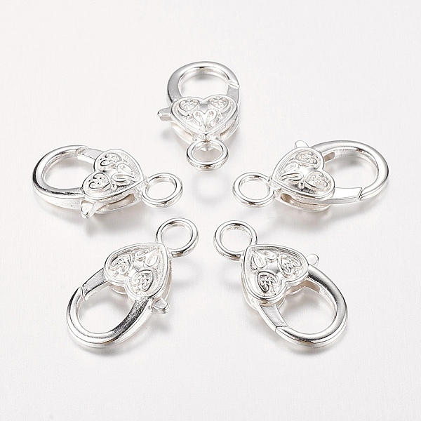 

PandaHall Brass Lobster Claw Clasps, Silver Color Plated, 25~26x13mm Brass Others