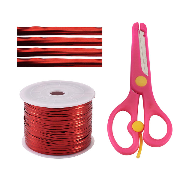 

PandaHall Plastic Wire Twist Ties, with Iron Core and Stainless Steel & ABS Plastic Scissors, Red, 4x0.2mm, about 100yards/roll, 1roll...
