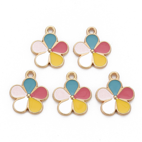 

PandaHall Alloy Enamel Pendants, Light Gold, Cadmium Free & Nickel Free & Lead Free, Flower, Colorful, 17x14x2.5mm, Hole: 1.6mm Alloy+Enamel...