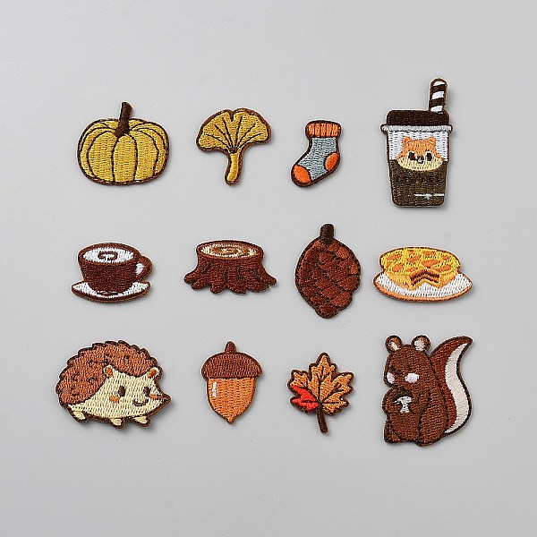 秋 ポリエステル コンピューター刺繍布 アイロン接着/縫い付けワッペン