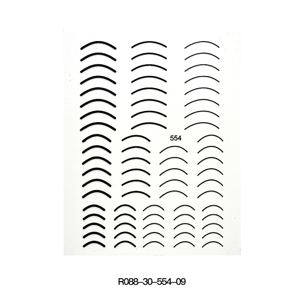 

PandaHall French Manicure Stickers, Self Adhesive, Wave French French Tips Nail Stickers for Nail Tips Decorations, Moon Pattern, 101x78.5mm..., Black