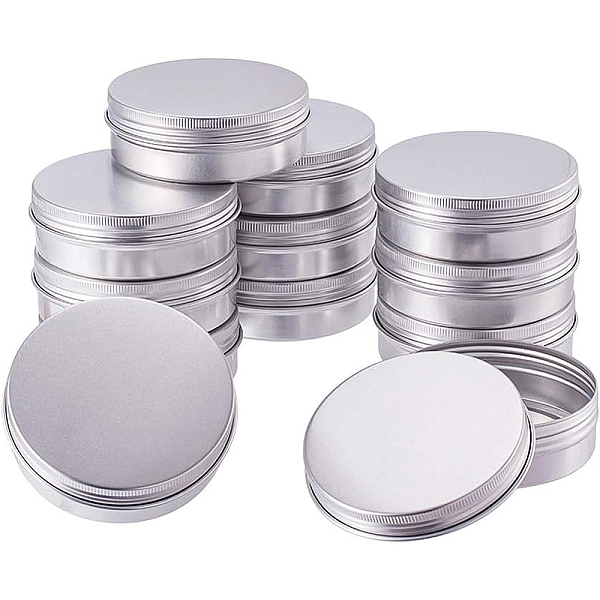 

PandaHall BENECREAT 12 Pcs 100ml Aluminum Tin Jars, Round Aluminum Tin Cans Cosmetic Containers with Screw Cap Lid for DIY Crafts Salve...