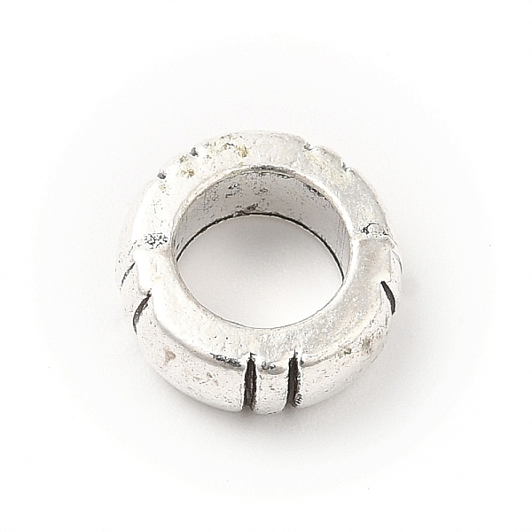 

PandaHall Tibetan Style Alloy European Beads, Large Hole Beads, Rondelle, Antique Silver, 9.5~10x4mm, Hole: 6mm, about 495pcs/500g Alloy...