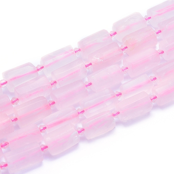 

PandaHall Frosted Natural Rose Quartz Beads Strands, Faceted, Column, 13~18x7~10.5mm, Hole: 1mm, about 19~21pcs/strand, 15.16 inch(38.5cm)...