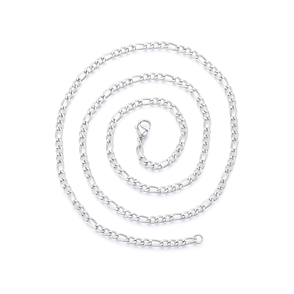 

PandaHall Men's 201 Stainless Steel Figaro Chains Necklace, Stainless Steel Color, 21.65 inch(55cm), Wide: 3mm 201 Stainless Steel