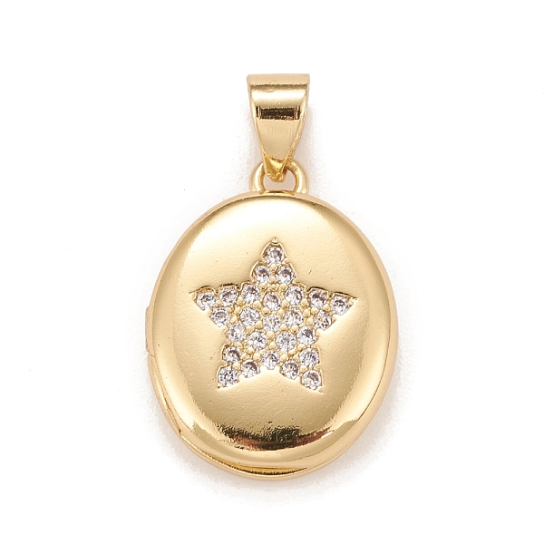 

PandaHall Brass Micro Pave Cubic Zirconia Locket Pendants, Photo Frame Charms for Necklaces, Real 18K Gold Plated, Lead Free & Cadmium Free..., Clear