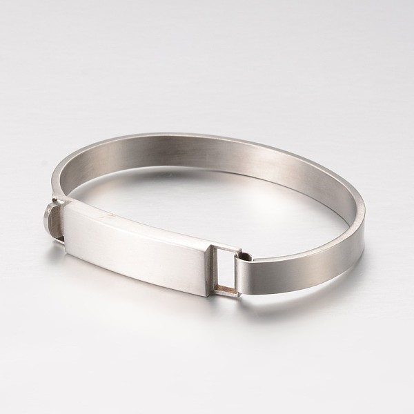 

PandaHall 304 Stainless Steel ID Bangles, Stainless Steel Color, 49x68mm 304 Stainless Steel