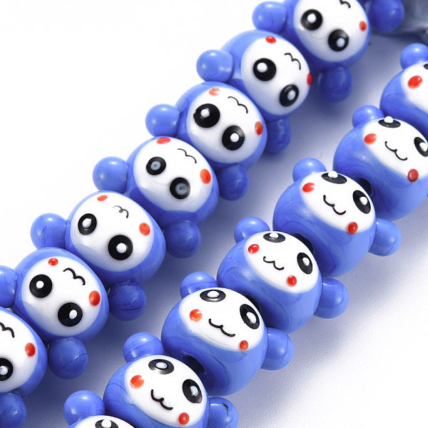 

PandaHall Handmade Bumpy Lampwork Beads Strands, Moppet, Cornflower Blue, 12~13x17~19x14~15mm, Hole: 2mm, about 40pcs/strand, 18.11 inch...