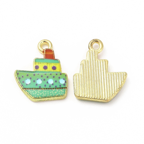 

PandaHall Rack Plating Alloy Pendants, Printed, Lead Free & Cadmium Free & Nickel Free, Ship Charm, Light Gold, Medium Aquamarine...