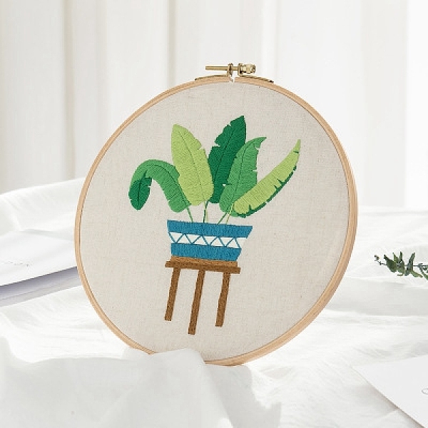 Banana Leaf Pattern DIY Embroidery Beginner Kit