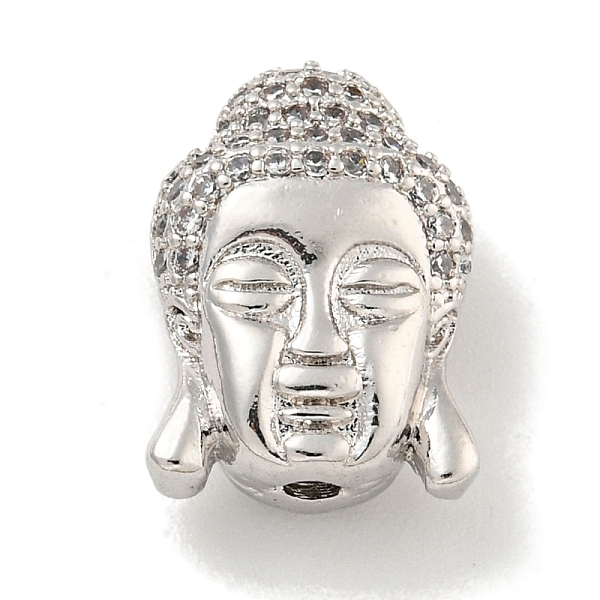 

PandaHall Brass Micro Pave Clear Cubic Zirconia Beads, Buddha Head, Platinum, 15x11x7mm, Hole: 1.5mm Brass+Cubic Zirconia Others Clear