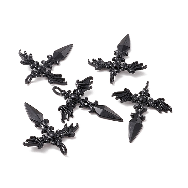 

PandaHall Gothic Style Alloy Pendents, Sword with Wing, Electrophoresis Black, 44x34.5x3mm, Hole: 4mm Alloy Wing