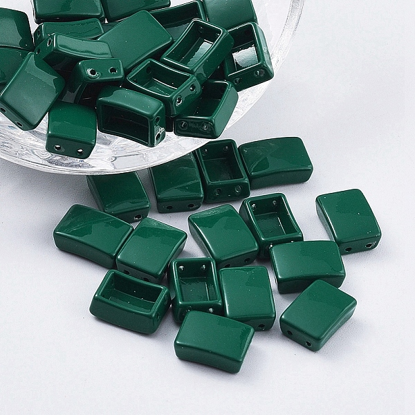 

PandaHall Spray Painted Alloy Multi-Strand Links, For Tile Elastic Bracelets Making, Rectangle, Dark Green, 11.3x8x4mm, Hole: 0.8mm Alloy...