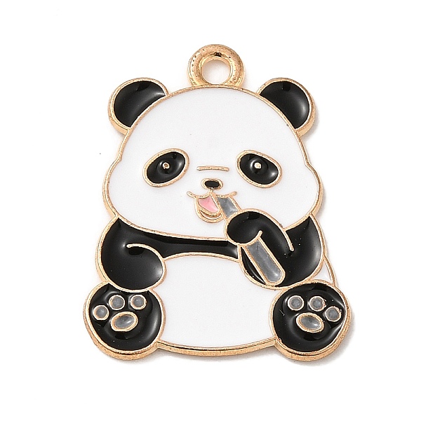 

PandaHall Alloy Pendant, Panda, Light Gold, White, 25x20x1mm, Hole: 2mm Alloy Panda White