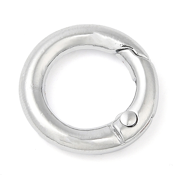 

PandaHall Rack Plating Brass Spring Gate Rings, Round Ring, Lead Free & Cadmium Free, Long-Lasting Plated, Platinum, 6 Gauge, 20x4mm Brass