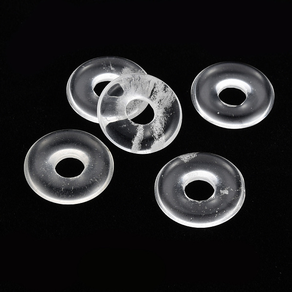 

PandaHall Watermelon Stone Glass Pendants, Donut/Pi Disc, 18x4.5~5.5mm, Hole: 5.5mm Watermelon Stone Donut Clear