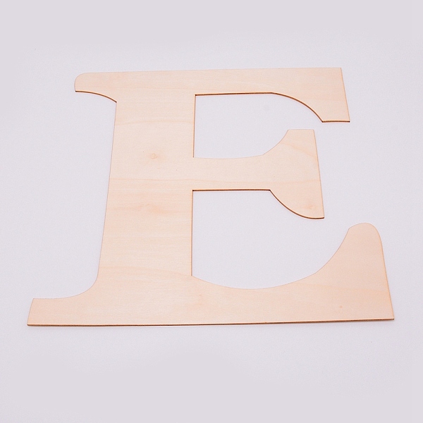 

PandaHall Unfinished Wood Shape, Customizable, Letter, Letter.E, 29.6x28x0.2cm Wood Letter E Orange