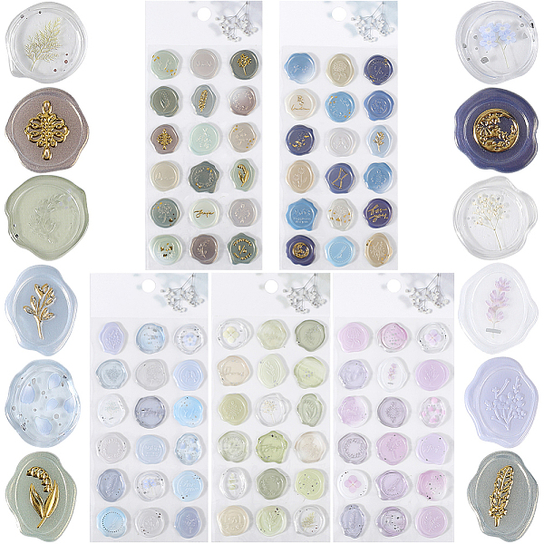 

PandaHall CRASPIRE 5 Style Colorful Wax Seal Stickers Flower Transparent Stickers Self Adhesive Decoration Envelope Sealing Stickers for..., Multicolor