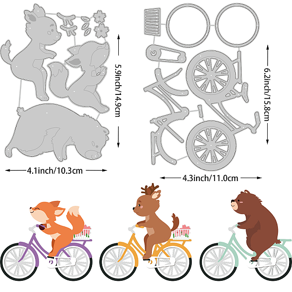 Benecreat 2 スタイル動物のバイク金属切削ダイス