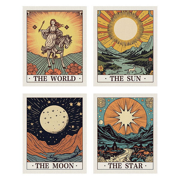 

PandaHall Tarot Tapestry, Polyester Bohemian Astrology Wall Tapestry, for Bedroom Living Room Decoration, Rectangle, Sun, 500x400mm..., Multicolor
