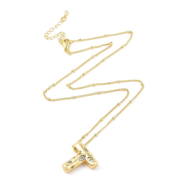 

PandaHall Brass Micro Pave Clear Cubic Zirconia Pendant Necklaces, Letter T, 17.72 inch(450mm), Letter T: 20x20mm Cubic Zirconia Letter T...