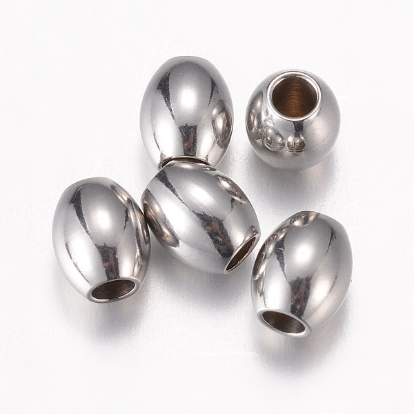 

PandaHall 304 Stainless Steel Beads, Barrel, Stainless Steel Color, 6x5mm, Hole: 2mm 304 Stainless Steel Barrel