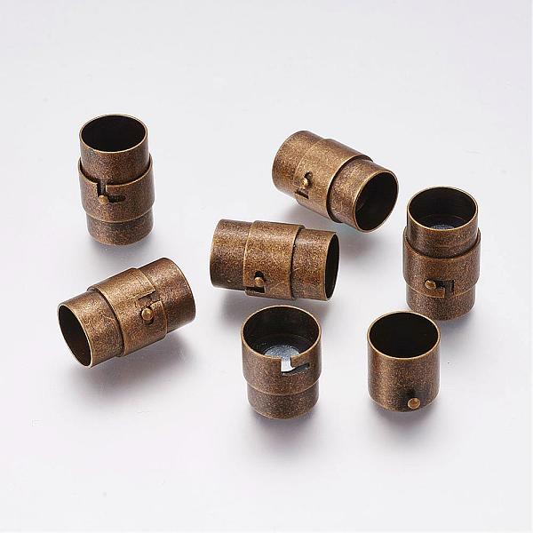 

PandaHall Brass Locking Tube Magnetic Clasps, Column, Antique Bronze, 19x12mm, Hole: 10mm Brass Column