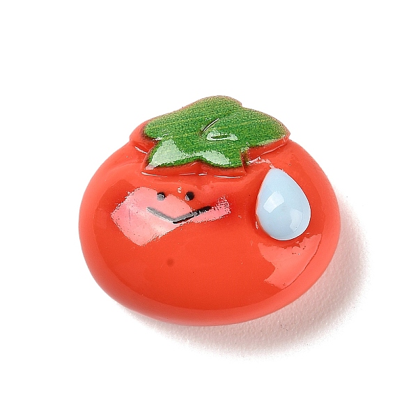 

PandaHall Opaque Resin Decoden Cabochons, Cartoon Fruit Charactor, Persimmon, 18x21x10mm Resin Fruit