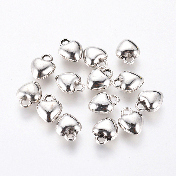 

PandaHall CCB Plastic Charms, Heart, Antique Silver, 9.5x8x4.5mm, Hole: 2mm Plastic Heart
