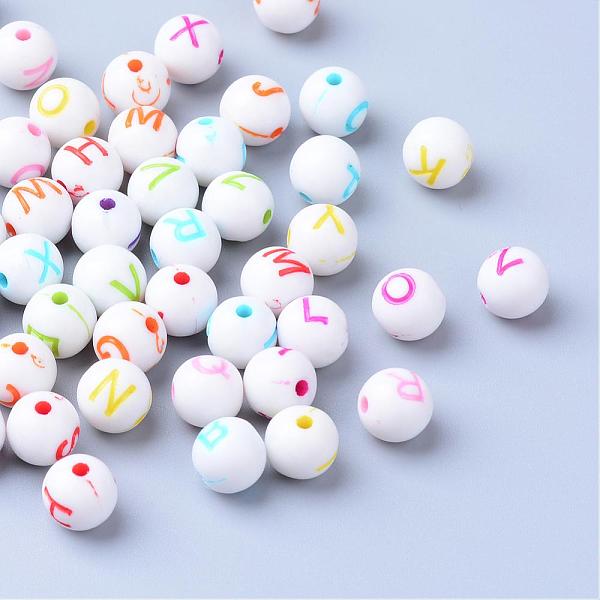 

PandaHall Craft Acrylic Horizontal Hole Letter Beads, Round, Mixed Color, 7~8mm, Hole: 1.5mm, about 1922pcs/500g Acrylic Round Multicolor