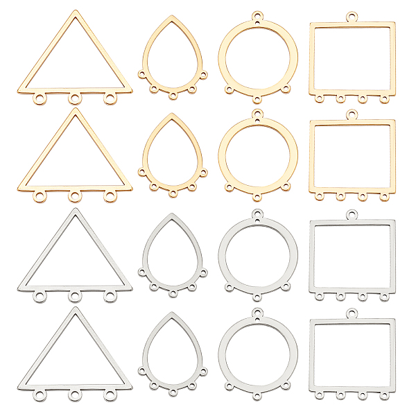

PandaHall Unicraftale 32Pcs 8 Style 304 Stainless Steel Chandelier Components Links, Mixed Shapes, Laser Cut, Golden & Stainless Steel Color...