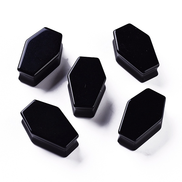 

PandaHall Natural Black Obsidian Beads, Coffin, No Hole/undrilled, for Wire Wrapped Pendant Making, 33x21x12mm Obsidian Others