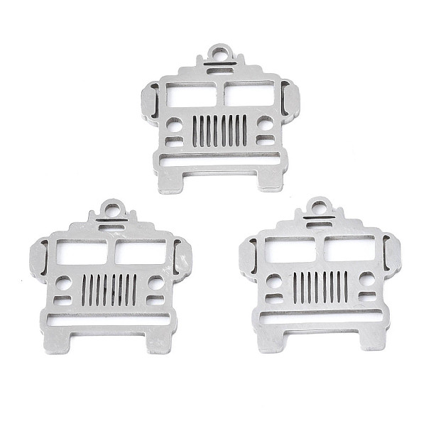 

PandaHall 201 Stainless Steel Pendants, Laser Cut, Truck, Stainless Steel Color, 16.5x16x1mm, Hole: 4mm 201 Stainless Steel Vehicle