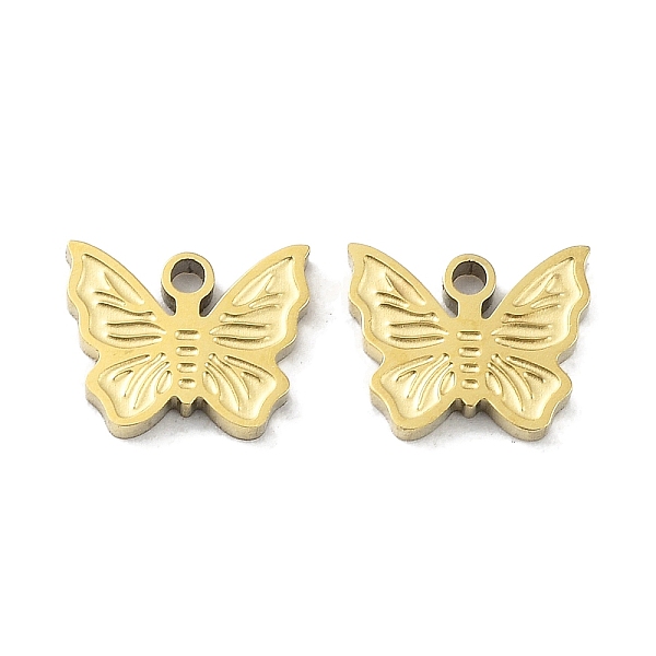 

PandaHall Ion Plating(IP) 316L Surgical Stainless Steel Charms, Butterfly Charm, Real 18K Gold Plated, 7x8.5x1.5mm, Hole: 1mm 316L Surgical...