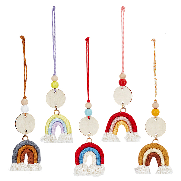 5Pcs Rainbow Wood P… - image