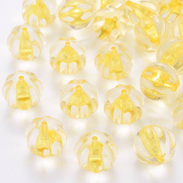 

PandaHall Transparent Acrylic Beads, Pumpkin, Gold, 17.5x16mm, Hole: 1.8mm, about 183pcs/500g Acrylic Pumpkin Gold