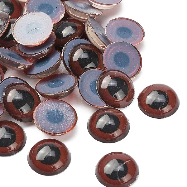 

PandaHall Eyes Cabochons DIY Scrapbooking Crafts Toy Accessories, Coconut Brown, 14x3.5mm Plastic
